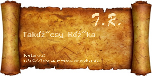 Takácsy Réka névjegykártya